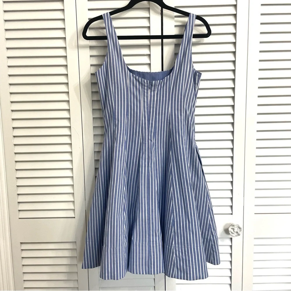 NWT Cynthia Rowley Womens Blue White Stripe Fit & Flare Sundress Sleeveless Sz 4 - Picture 6 of 13